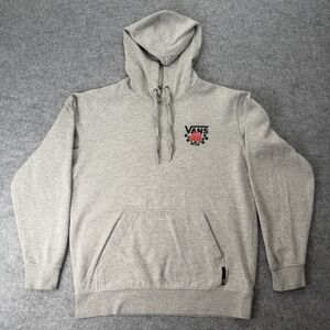 Vans Rose Off The Wall Gray  Mens Small Fleece Hoodie Pullover Sweatshirt Skater